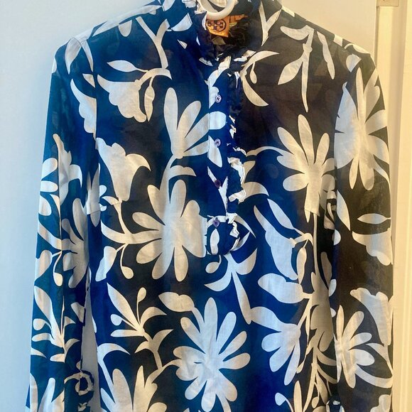 Tory Burch Tops - Tory Burch Long Sleeve Cotton Blouse Sz 4